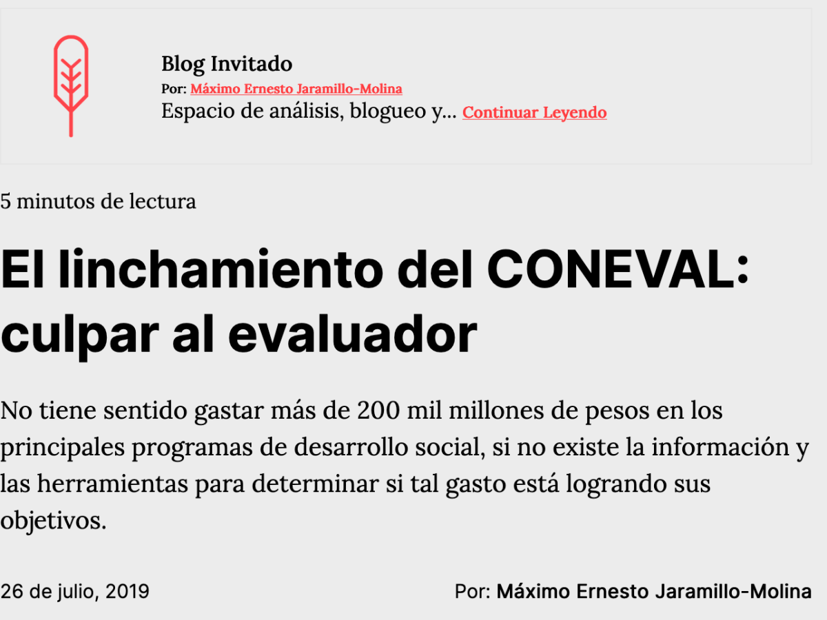 24. El linchamiento del CONEVAL: culpar al evaluador&nbsp;(Blog)