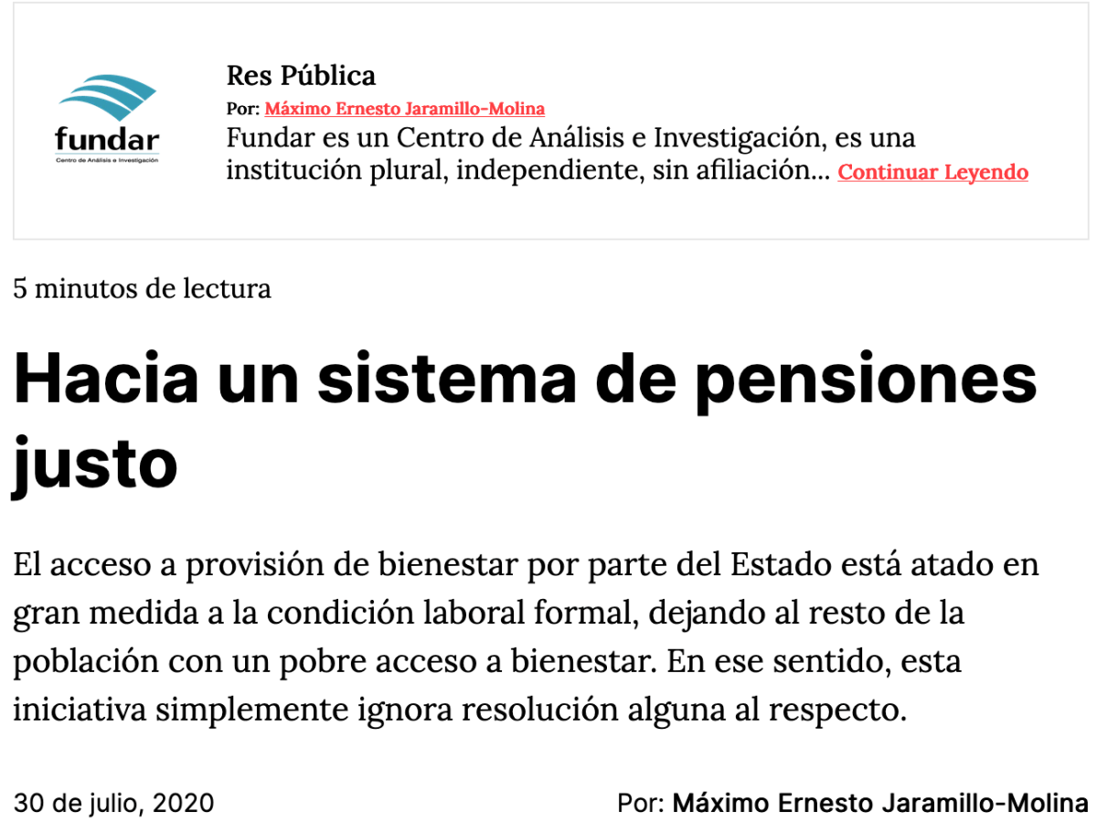 52. Hacia un sistema de pensiones justo&nbsp;(Blog)